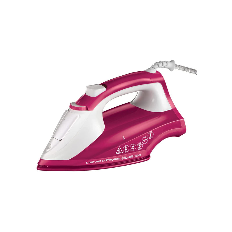 Russell Hobbs 2400W Light and Easy Brights Steam Iron - Pink