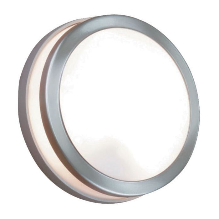 Lothair 10W Satin Chrome Effect Round Outdoor Light