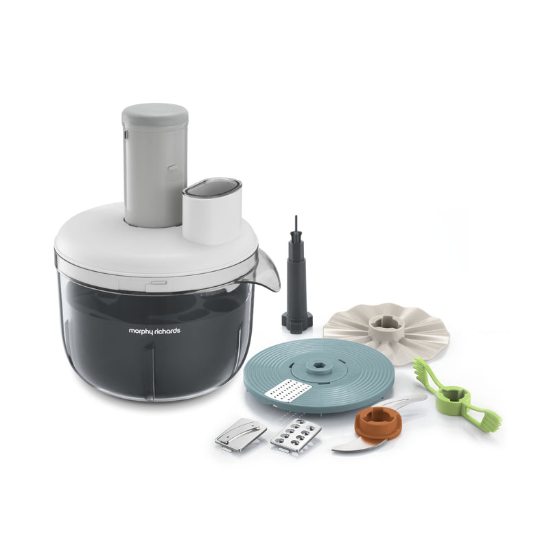 Morphy Richards 401012 Food Processor, All in One Easy Storage, 350 W - White