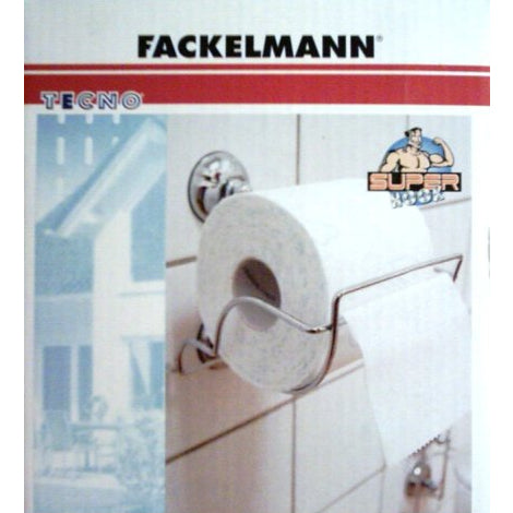 Fackelmann 61159 Toilet Paper Roll Wall Mount Holder with Suction Cups