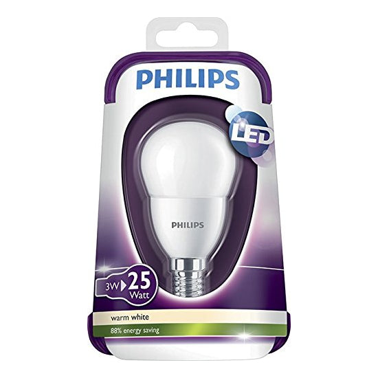 Philips LED Lustre E14 SES 3W Light Bulb - Warm White