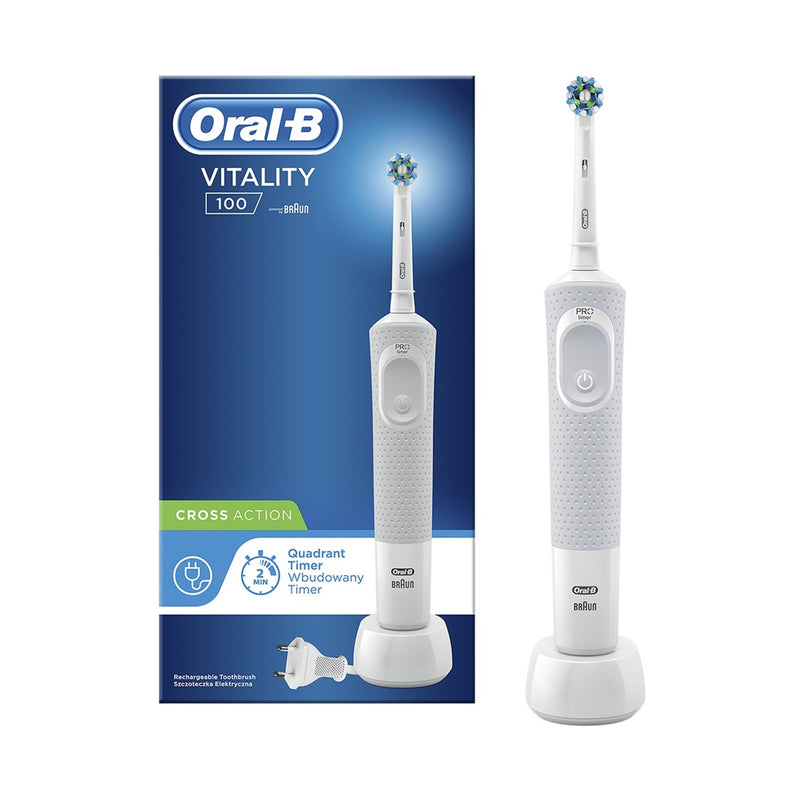 Braun Oral-B Vitality 100 CrossAction Rotating Electric Toothbrush - White