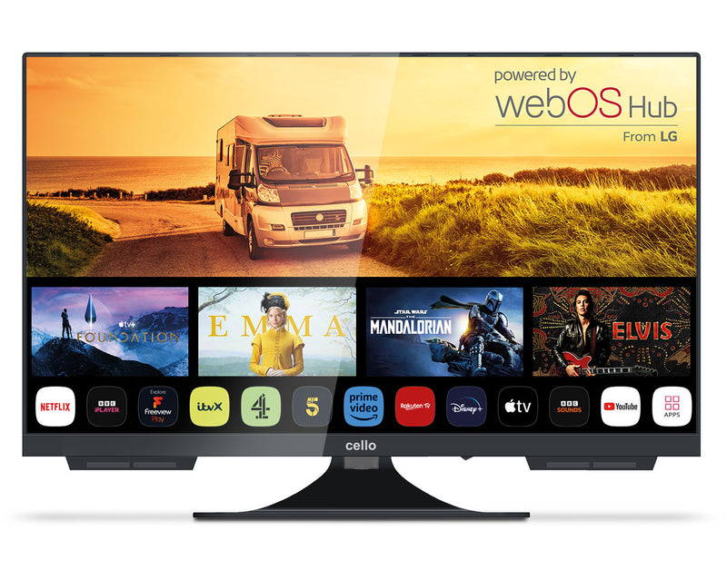 Cello 22″ Smart WebOS Traveller 12-Volt TV with Freeview Play