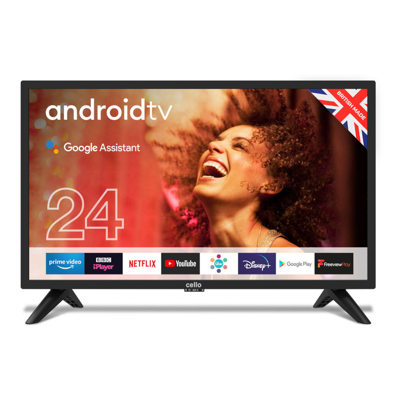 Cello 24" Inch HD Ready LED 12V Smart Android Traveller TV with Google Assistant