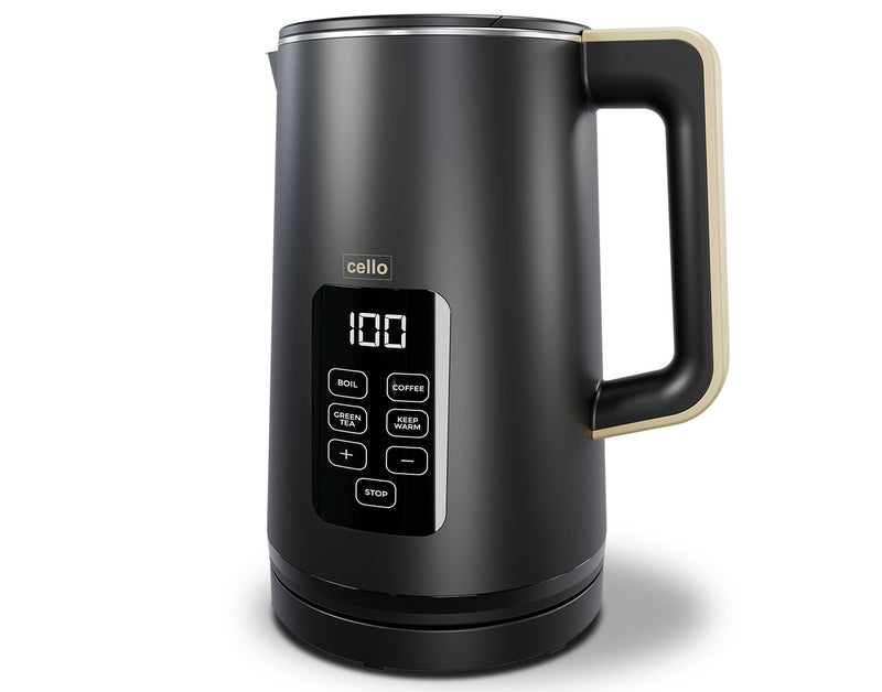 Cello 3000W Electric Digital Kettle with Temperature Control - Black