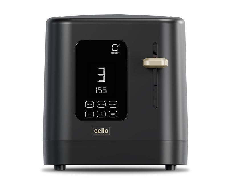 Cello Digital 2 Slice Toaster with Touch Control and Timer - Black