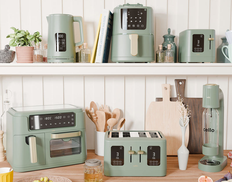 Cello Digital 4 Slice Toaster with Touch Control and Timer - Sage Green