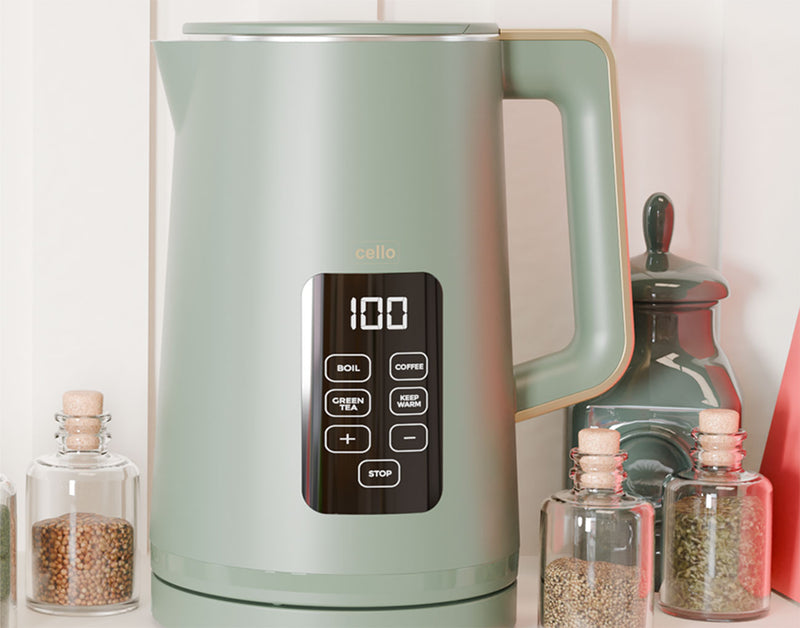 Cello Electric Digital Kettle with Temperature Control - Sage Green