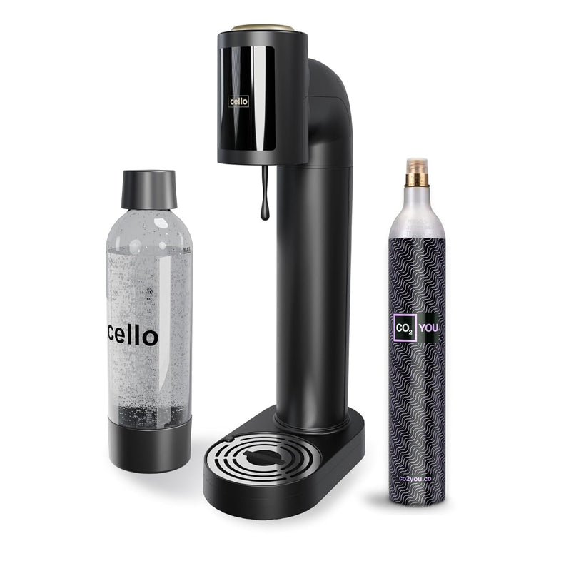 Cello 1 Litre Sparkling Water and Soda Maker Machine in Black