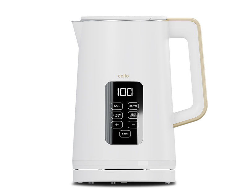 Cello Electric Digital Kettle with Temperature Control - White