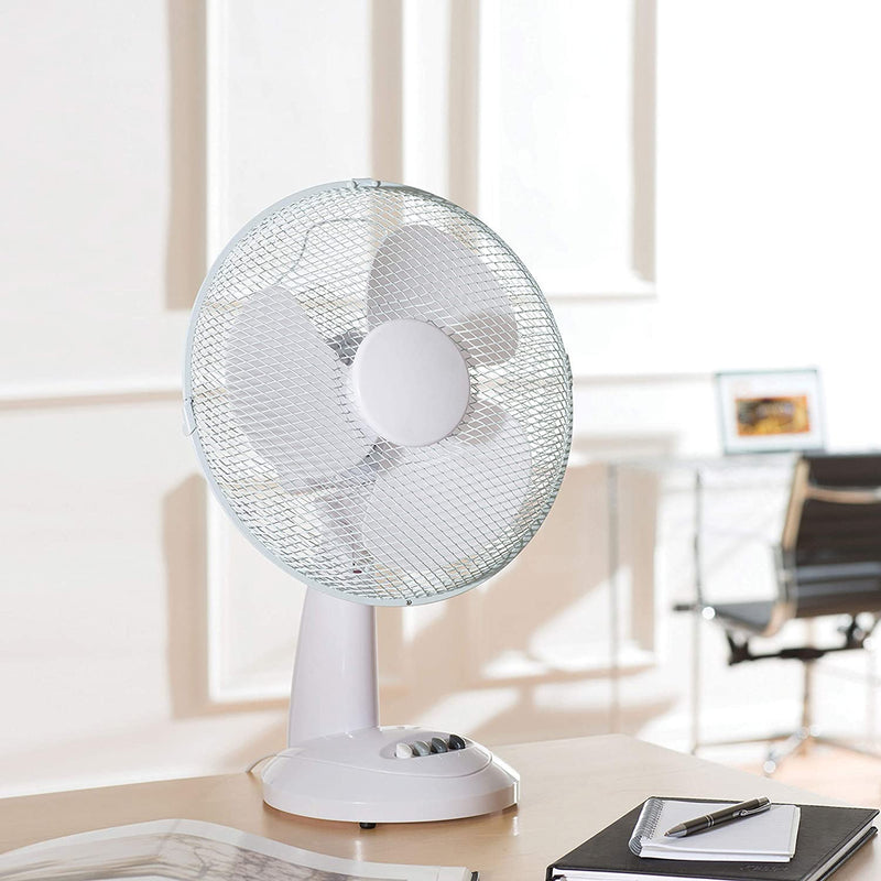 Fine Elements 9" Inch Oscillating Lightweight Desk Fan, 2 Speed Settings