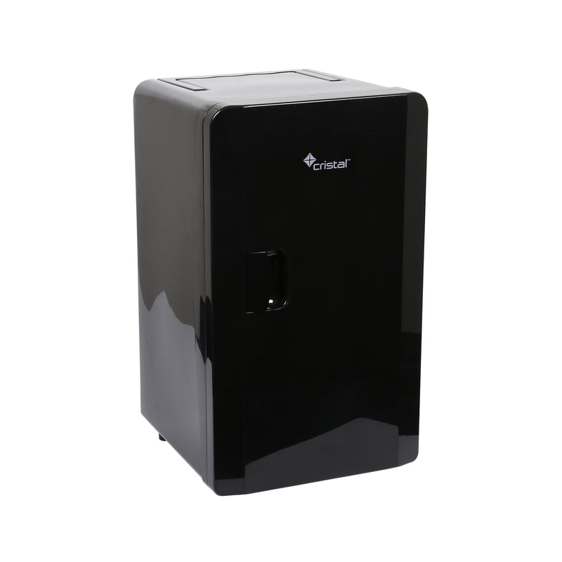 Cristal 16L Compact Cooler (Mini Fridge Style) with Built-in 12V Adapter - Black