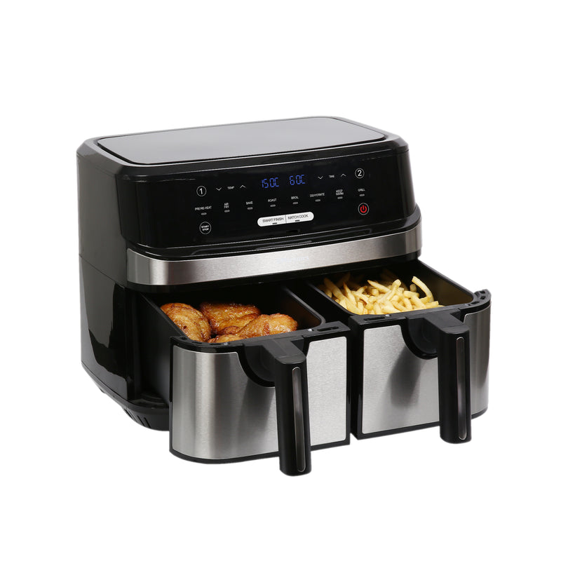 EMtronics EMDAF9LD+ 1750W Digital 9L Double Basket Large Air Fryer