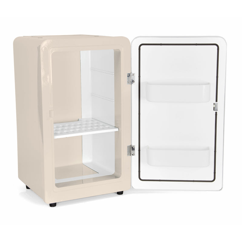 EMtronics 16L Compact Cooler (Mini Fridge Style) with Built-in 12V Power - Cream