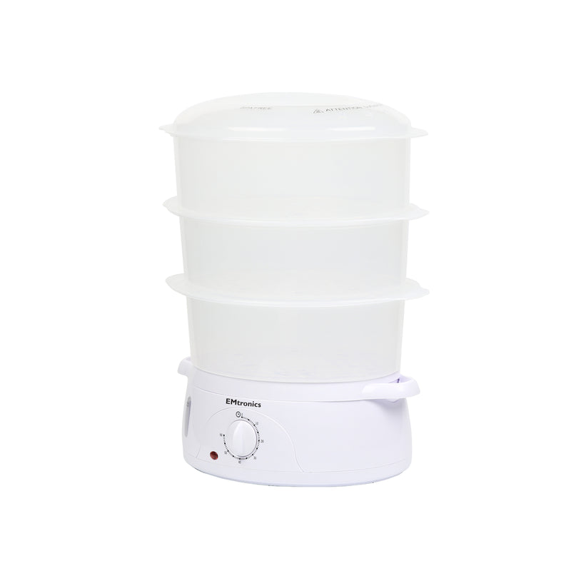 EMtronics 3 Tier Food, Meat, Veg Steamer 10 Litre with Timer