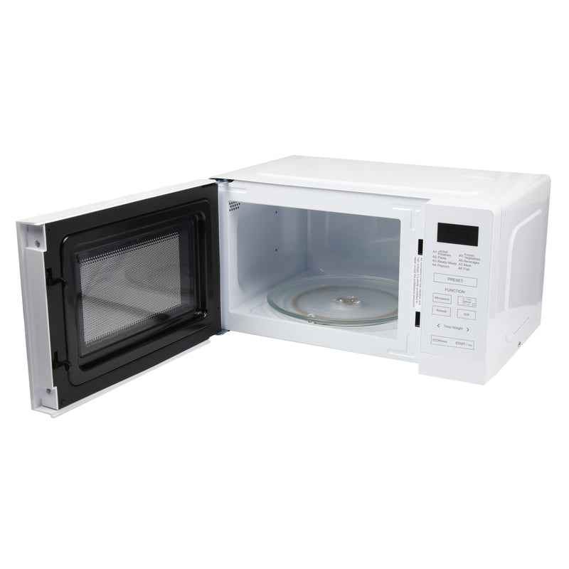 EMtronics 20 Litre White 700W Microwave With 800W Grill, Timer and Preset Menu