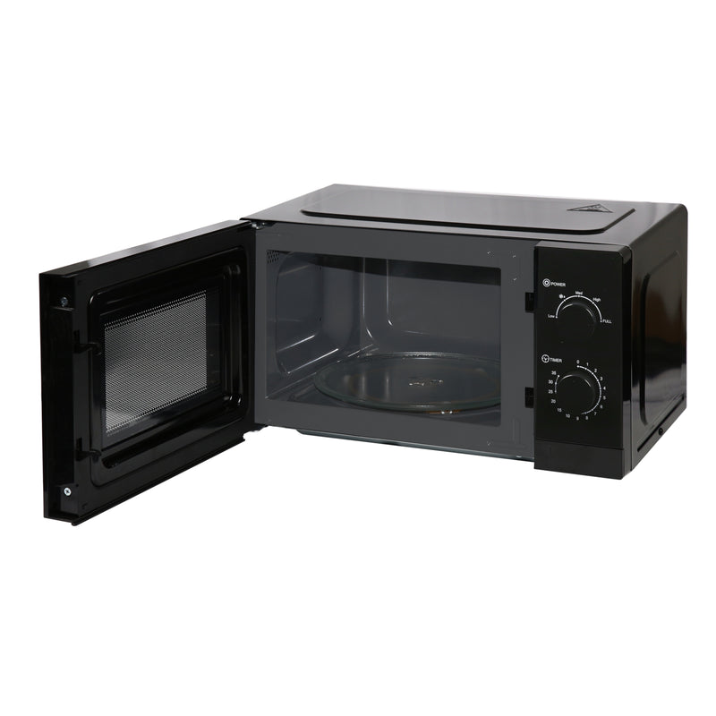 EMtronics 20 Litre Black Microwave 700W With Defrost Settings