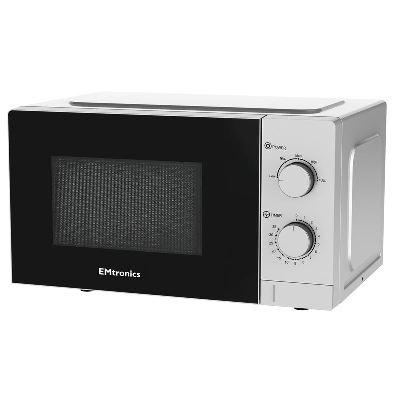 EMtronics 20 Litre Silver Microwave 700W With Defrost Settings