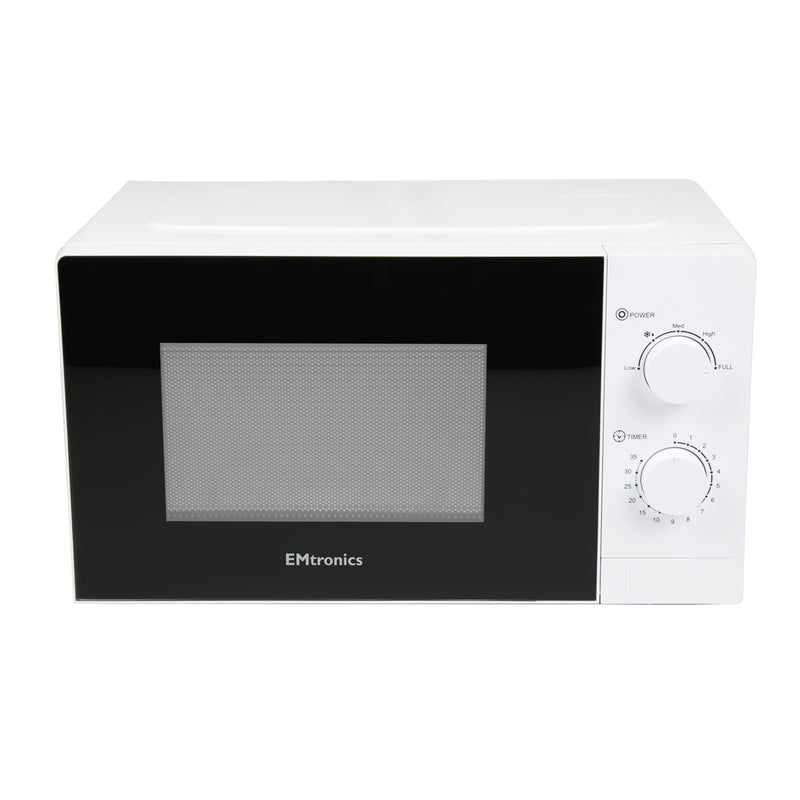 EMtronics 20 Litre White Microwave 700W With Defrost Settings