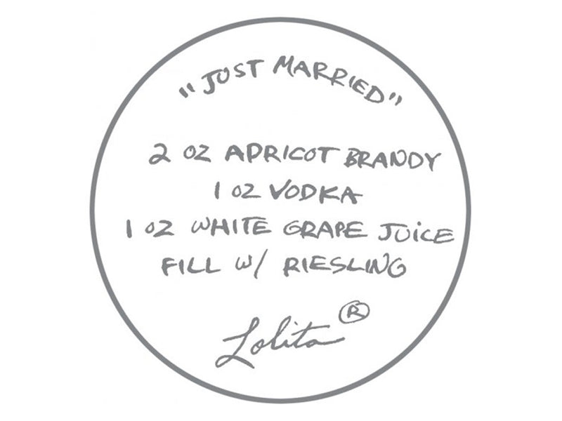 Lolita "Just Married" Hand Decorated Wine Glass with Pen to Personalise