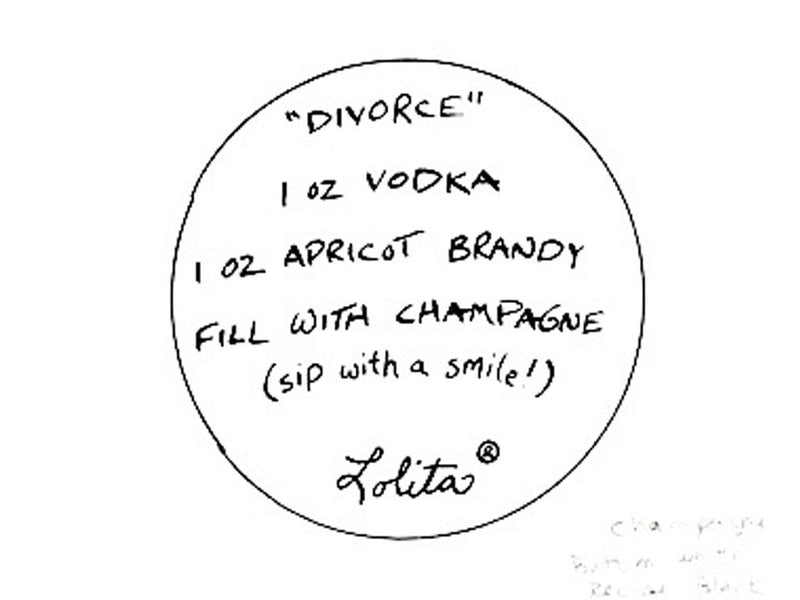 Lolita "Divorce" Hand Decorated Champagne Glass