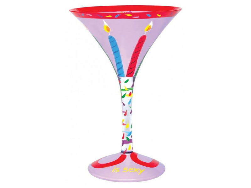 Lolita "60 is Sexy" Hand Decorated Martini Glass