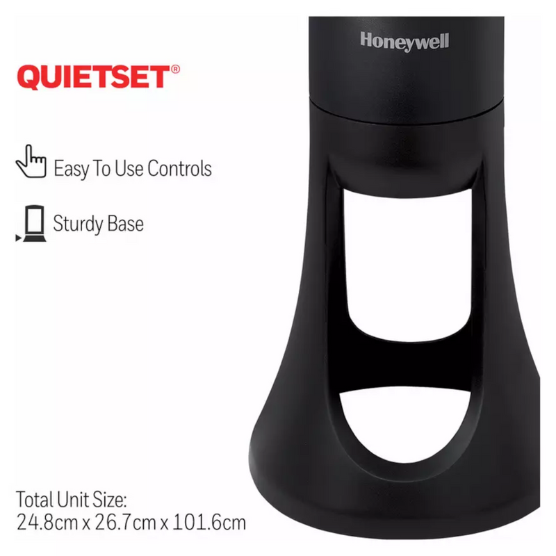 Honeywell HYF260BE Quietset 32" Inch Oscillating Tower Fan, 5 Speeds - Black