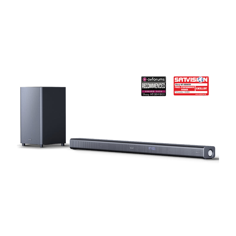 Sharp 570W Dolby Atmos Soundbar with Bluetooth, 4K HDMI and LED Display - Black