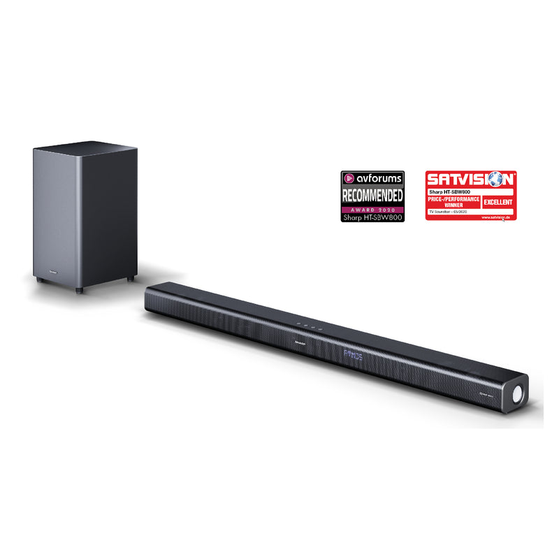 Sharp 570W Dolby Atmos Soundbar with Bluetooth, 4K HDMI and LED Display - Black