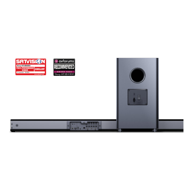 Sharp 570W Dolby Atmos Soundbar with Bluetooth, 4K HDMI and LED Display - Black