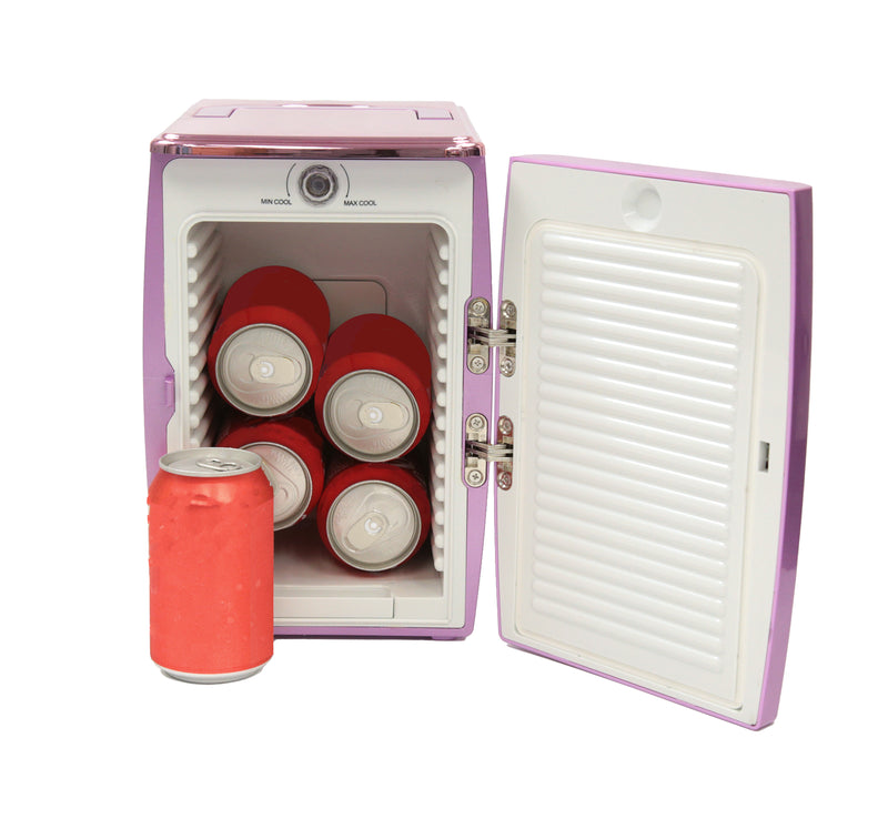 Wellness 4L Portable Mini Cosmetics, Beauty, Makeup and Skincare Cooler - Purple