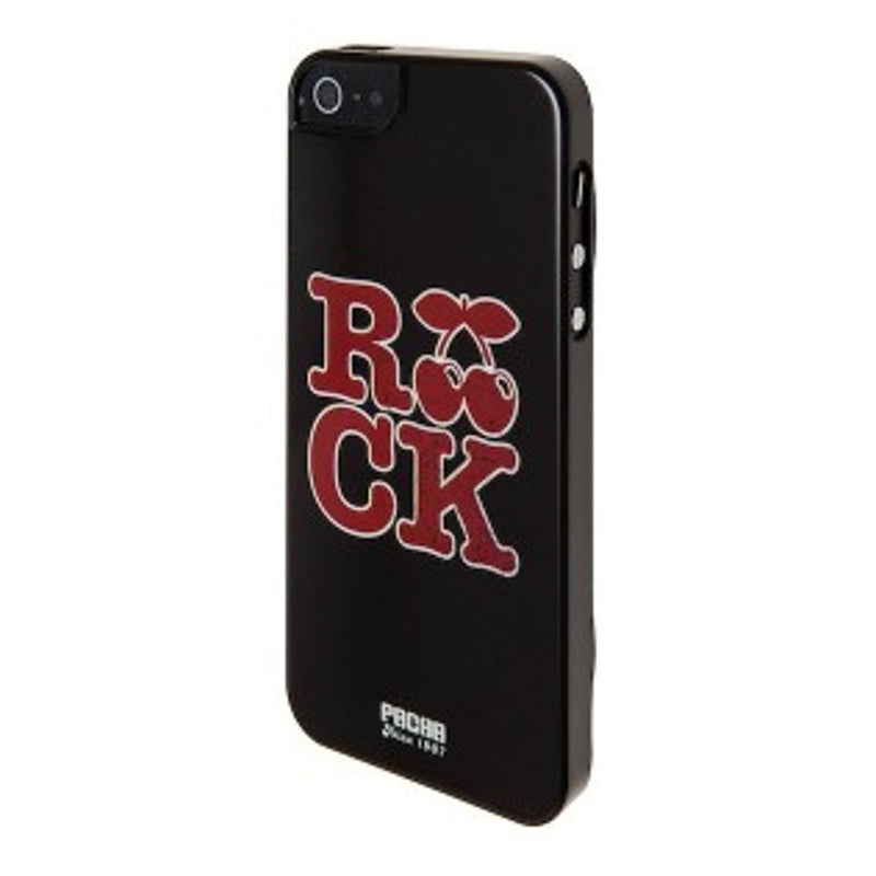 Pacha Ibiza Black iPhone 5 5S Case with Red Cherry Rock Logo