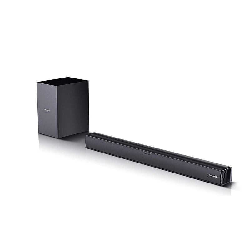 Sharp 160W 2.1 Slim Soundbar System with Wireless Subwoofer, Bluetooth - Black