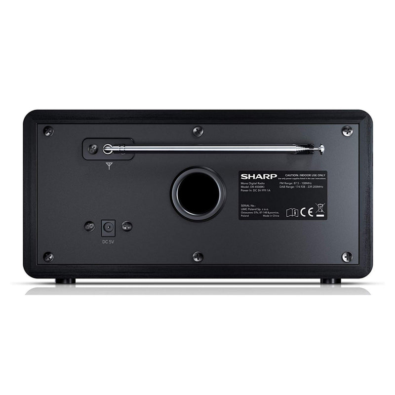 Sharp DR-450(BK) 6W DAB+ FM Bed Side Radio with Bluetooth & LED Display - Black