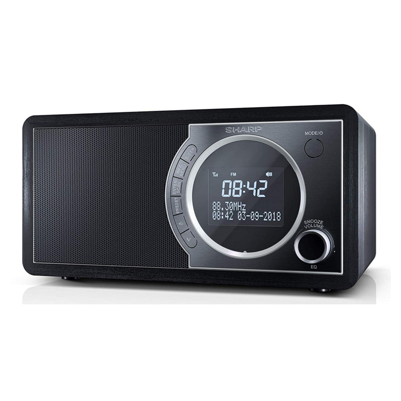 Sharp DR-450(BK) 6W DAB+ FM Bed Side Radio with Bluetooth & LED Display - Black