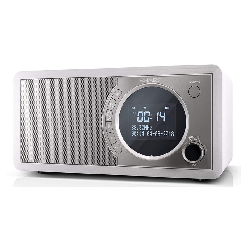 Sharp DR-450(WH) 6W DAB+ FM Bed Side Radio with Bluetooth & LED Display - White