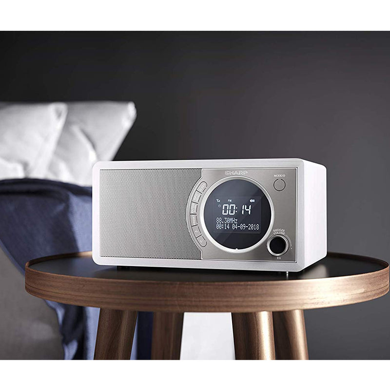 Sharp DR-450(WH) 6W DAB+ FM Bed Side Radio with Bluetooth & LED Display - White