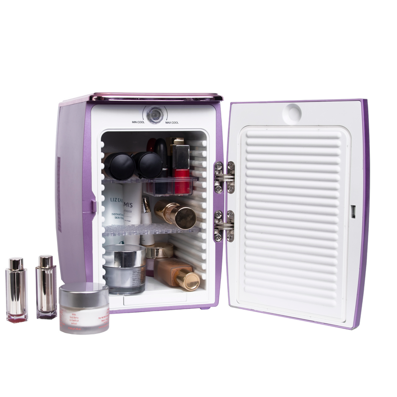 Wellness 4L Portable Mini Cosmetics, Beauty, Makeup and Skincare Cooler - Purple