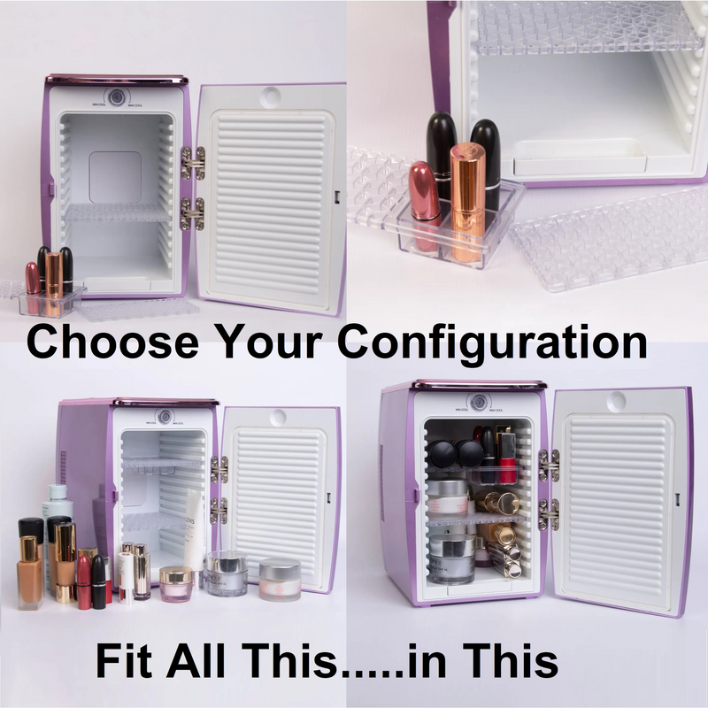 Wellness 4L Portable Mini Cosmetics, Beauty, Makeup and Skincare Cooler - Purple