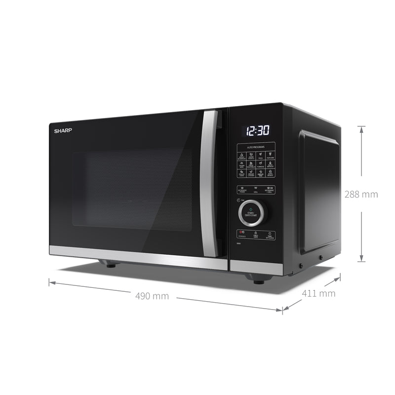 Sharp YC-QG254AU-B 25L 900W Microwave Oven with 1000W Grill Function - Black