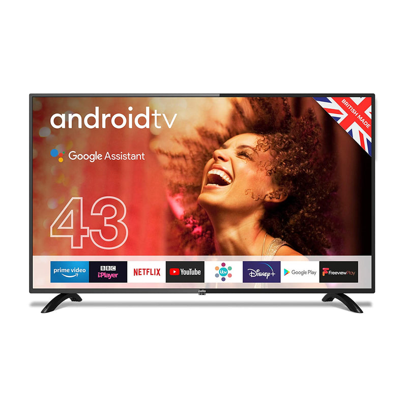Cello 43" Inch Full HD LED Smart Android TV with Google Assistant and Freeview